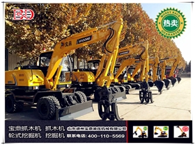 山東寶鼎９５輪式挖掘機抓木機設備圖片
