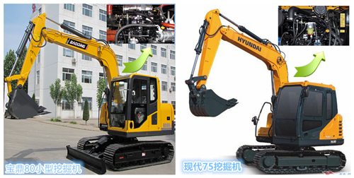寶鼎80小型挖掘機與現代75挖掘機對比 寶鼎80小型挖掘機與現代75挖掘機對比