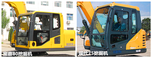 寶鼎80小型挖掘機與現代75挖掘機對比 寶鼎80小型挖掘機與現代75挖掘機對比