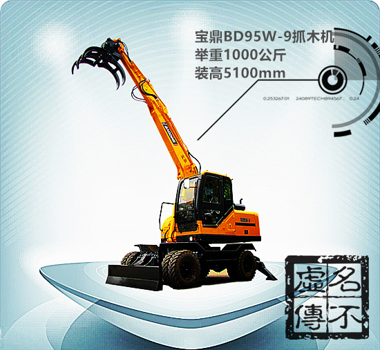 寶鼎挖掘機廠家之寶鼎95輪式抓木機產品 寶鼎挖掘機廠家之寶鼎95輪式抓木機產品