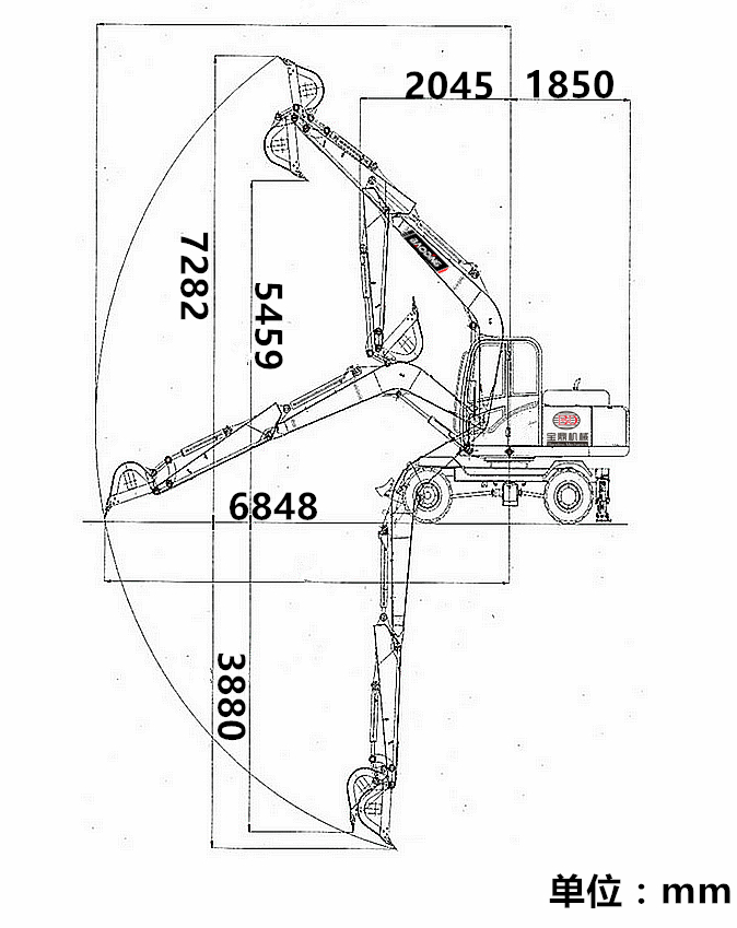 95輪式挖掘機參數 95輪式挖掘機參數
