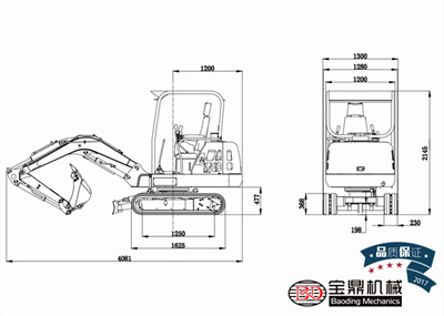 寶鼎23微型挖掘機(jī)尺寸 寶鼎23微型挖掘機(jī)尺寸