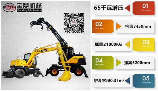 小型輪式挖掘機(jī)寶鼎BD95W-9型號