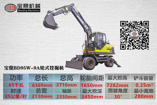 寶鼎95新款輪式挖掘機產(chǎn)品介紹篇 寶鼎95新款輪式挖掘機產(chǎn)品介紹篇