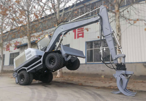 寶鼎輪式抓木機承重測試