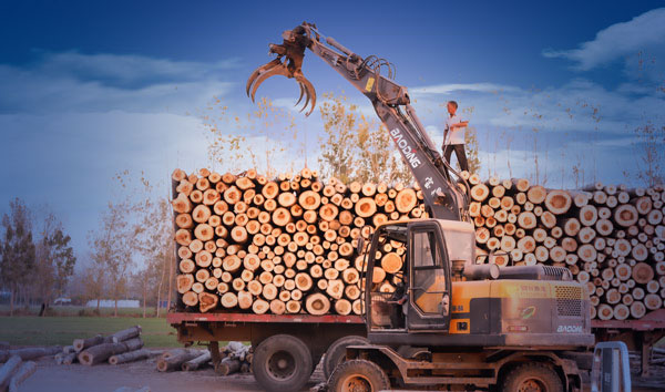 高效做工的寶鼎輪式挖掘機抓木機.jpg 高效做工的寶鼎輪式挖掘機抓木機.jpg