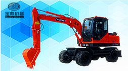 機動靈活、工作多樣-寶鼎挖掘機廠家推薦型號BD80W-9小型輪式挖掘機